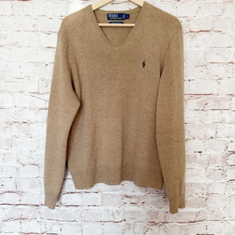 Polo Ralph Lauren vintage mens lambs wool v neck sweater